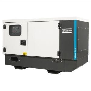 ATLAS COPCO Generator 22kVA, 3Ph, 400/230V, 50Hz, Sound Proof Including Battery Charger + Battery Isolator