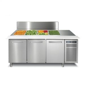 AFINOX Spring Saladette 703 Ventilated Refrigerated Counter with inox cover