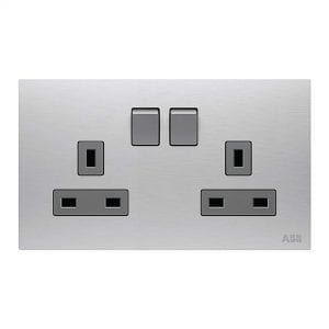 ABB BS DP Switched Socket Outlet 2 Gang 13A