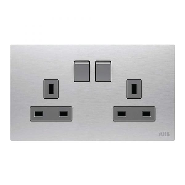 ABB BS DP Switched Socket Outlet 2 Gang 13A