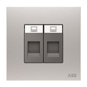 ABB Computer Outlet  RJ45 Cat, 6A, 2 Gang