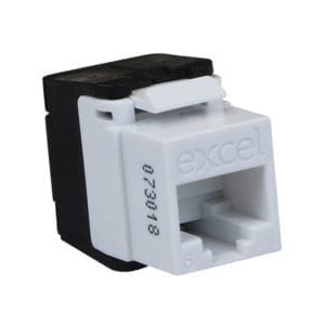 EXCEL Category 6 Low Profile UTP Toolless Jack-White