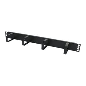 EXCEL Cable Management Bar - 1U - 4 Vertical Metal Hoops - 65mm - Black