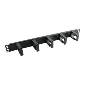 EXCEL Cable Management Bar - 1U - 5 Vertical Plastic Hoops - 65mm - Black