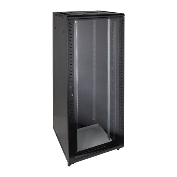 EXCEL Environ CR800 24U Rack 800 x 800mm Glass (F) Steel (R) B/Panels F/Mgmt Black - F/Pack