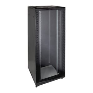 EXCEL Environ CR800 42U Rack 800 x 1000mm Glass (F) Steel (R) B/Panels F/Mgmt Black - F/Pack