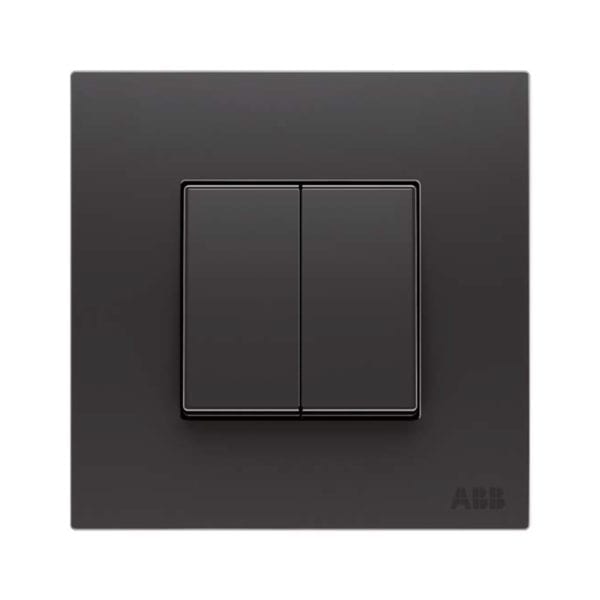 ABB Switch 2 Gang 2 Way - Silk Black