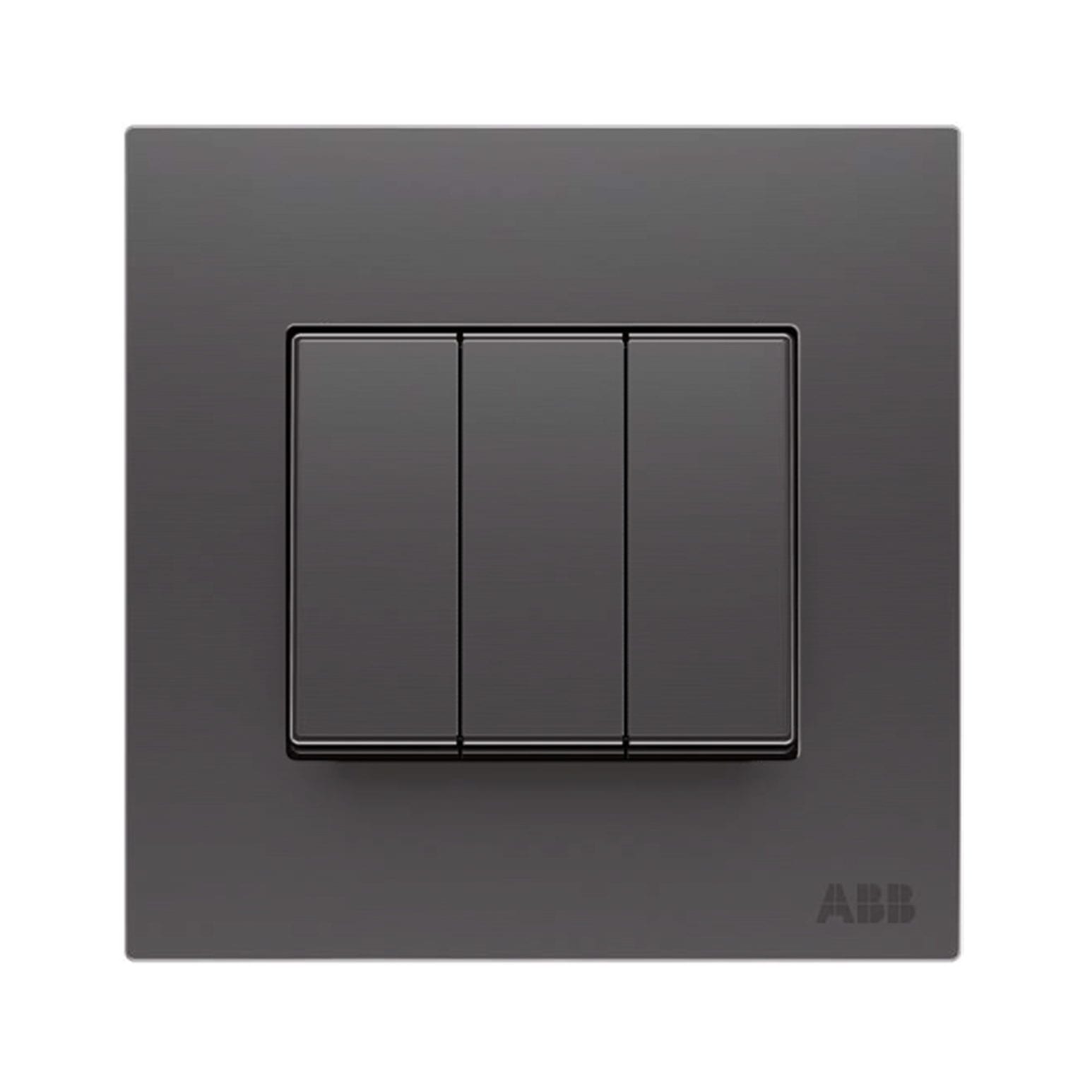 ABB Switch 3 Gang 2 Way Silk Black Rey Lenferna