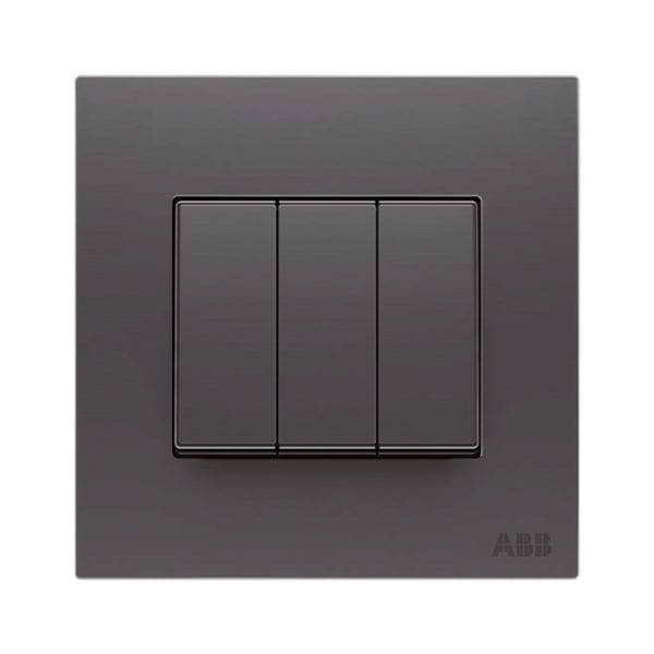 ABB Switch 3 Gang 2 Way - Silk Black