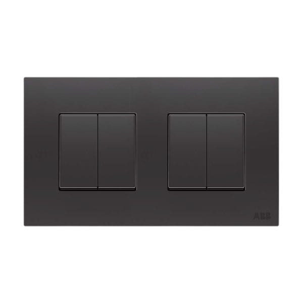 ABB Switch 4 Gang 2 Way - Silk Black