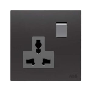 ABB Single Universal Switch Socket - Silk Black