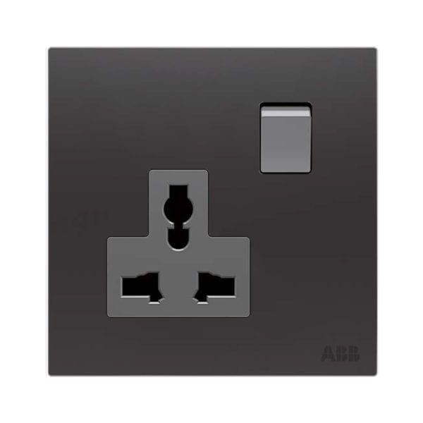 ABB Single Universal Switch Socket - Silk Black