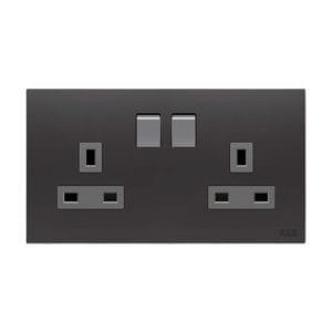 ABB Double Switch Socket 13A - Silk Black